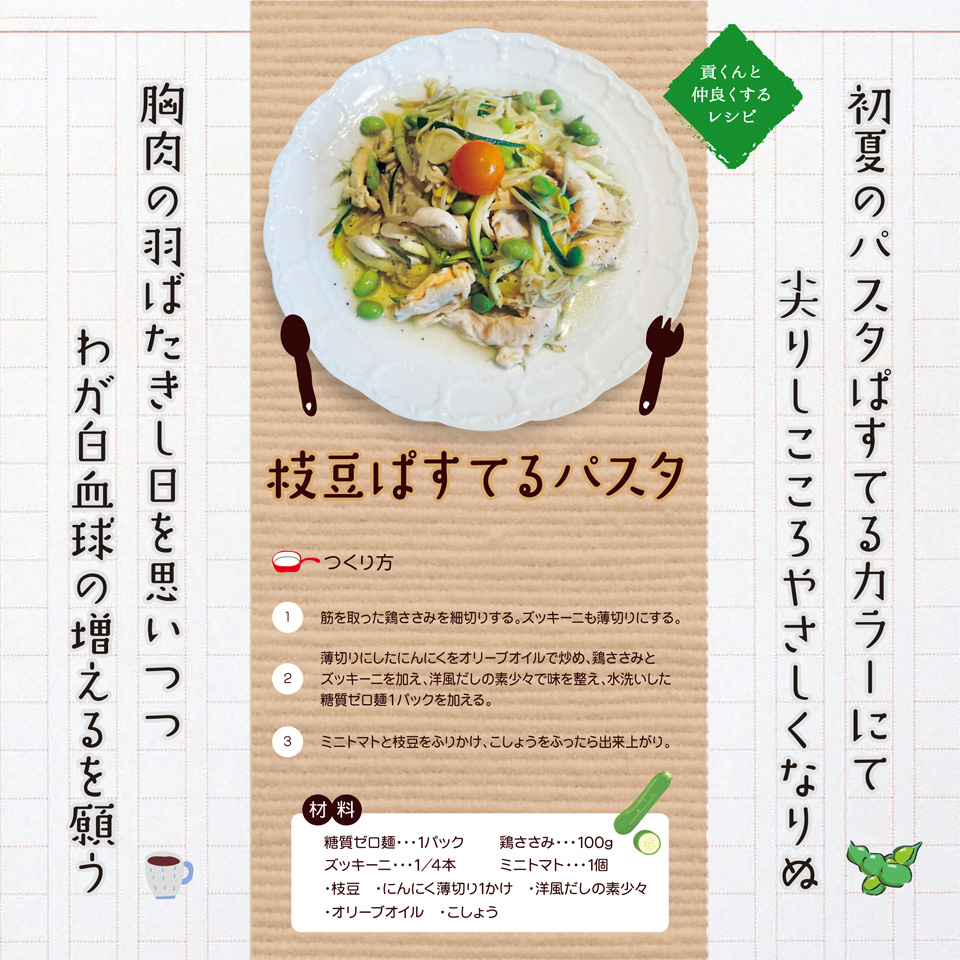 枝豆ぱすてるパスタレシピ